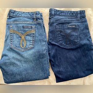 Two Pair Calvin Klein Jean Capris Sz 10